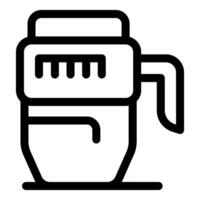 Electric coffee grinder with handle for making morning coffee quickly vector