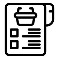 Online grocery shopping list with checklist and shopping basket icon vector