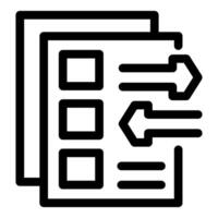 Line icon of files with arrows transferring data vector