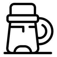 Baby high chair with attached table top icon outline vector