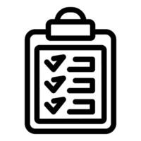 Clipboard showing completed checklist icon representing task management vector