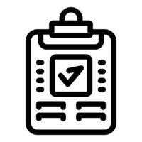 Clipboard showing completed task on checklist icon vector