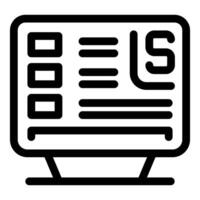 Computer showing landing page with buttons and links for online shopping vector