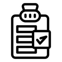 Clipboard showing completed task check mark icon vector
