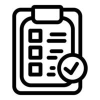 Clipboard showing completed checklist with checkmark icon vector