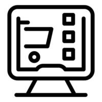 Online store logistics management system showing shopping cart icon vector