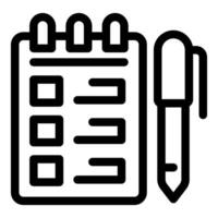 Notepad with checkboxes and pen for writing important tasks vector