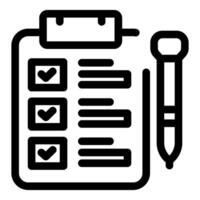 Clipboard with checkmarked boxes and pen representing completed tasks vector