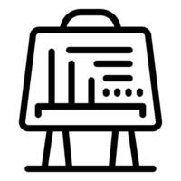 Flip chart showing growing bar graph icon outline vector