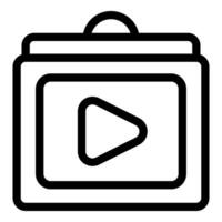 Video player icon showing a multimedia interface for watching content vector