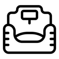 Baby digital weight scale showing increasing numbers icon vector