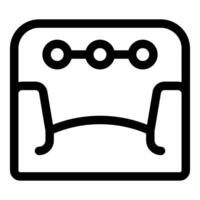 Waiting room seating with three empty seats icon vector