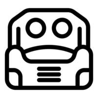Line icon style illustration of a robot wearing a vr headset vector