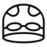 Swimming goggles and cap icon representing aquatic sports and recreation vector