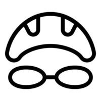 Swimming goggles and helmet icon representing swimming sport vector