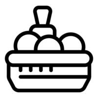 Basket full of apples with plunger pressing down for apple cider making vector