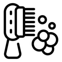 Close up of a shower brush creating bubbles for cleaning vector