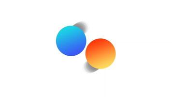 Two points rotating in the same direction 2D element animation. 4K cartoon rotating dot line flat ui element, transparent alpha channel. Bouncing ball, spots jerking loader animation on white video