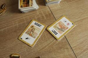 board game bang game cards attack and defense. Rules of the game photo