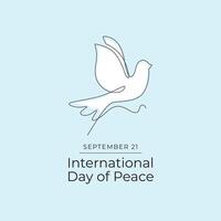 International Day of Peace. Line art design. World peace template design. Good for celebration template usage. Continuous line. eps 10. vector