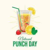 National Punch Day. Flat art design. Punch drink design. Good for celebration template usage. eps 10. vector