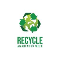 Recycle Awareness Week. Flat art design. Environment design. Good for celebration template usage. eps 10. vector