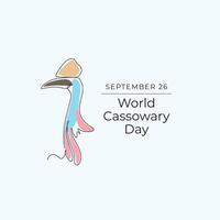 World Cassowary Day design template good for usage. Cassowary Day design. Continuous line drawing. eps 10. vector