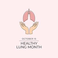 Healthy Lung Month design template good for celebration usage. Healthy Lung design. Continuous line drawing. eps 10 vector