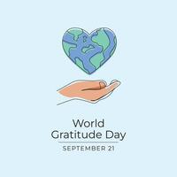 World Gratitude Day design template good for celebration usage. Continuous line drawing. eps 10. vector