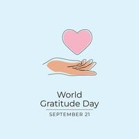 World Gratitude Day design template good for celebration usage. Continuous line drawing. eps 10. vector