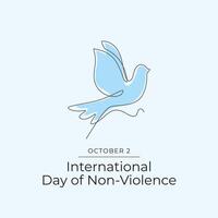 International Day of Non-Violence design template good for celebration usage. Continuous line. eps 10. vector