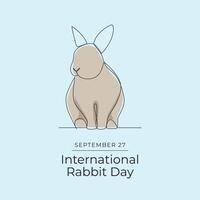 International Rabbit Day design template good for celebration for usage. Rabbit design. Continuous line. eps 10. vector