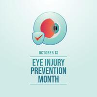 Eye Injury Prevention Month. Flat art design. Good for celebration template usage. eps 10. vector