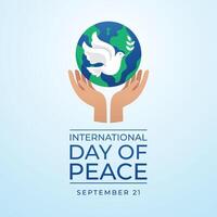International Day of Peace. Flat art design. World peace template design. Good for celebration template usage. eps 10. vector