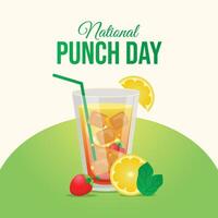 National Punch Day. Flat art design. Punch drink design. Good for celebration template usage. eps 10. vector
