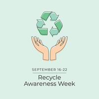 Recycle Awareness Week. Line art design. Environment design. Good for celebration template usage. Continuous line. eps 10. vector