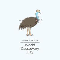 World Cassowary Day design template good for usage. Cassowary Day design. Continuous line drawing. eps 10. vector