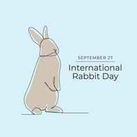 International Rabbit Day design template good for celebration for usage. Rabbit design. Continuous line. eps 10. vector