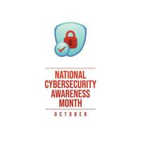 National Cybersecurity Awareness Month design template good for celebration usage. Cybersecurity Awareness design. Flat design. eps 10. vector