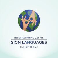 International Day of Sign Languages design template good for celebration usage. Day of Sign Languages design. flat design. eps 10. vector