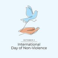 International Day of Non-Violence design template good for celebration usage. Continuous line. eps 10. vector