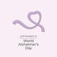 World Alzheimers Day design template good for celebration usage. Alzheimer day design. Continuous line drawing. eps 10. vector