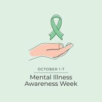Mental Illness Awareness Week design template good for celebration usage. Mental Illness design. Continuous line drawing. eps 10. vector