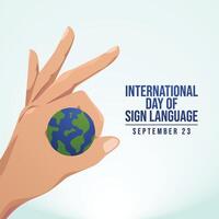 International Day of Sign Languages design template good for celebration usage. Day of Sign Languages design. flat design. eps 10. vector