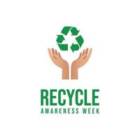 Recycle Awareness Week. Flat art design. Environment design. Good for celebration template usage. eps 10. vector
