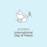 International Day of Peace. Line art design. World peace template design. Good for celebration template usage. Continuous line. eps 10. vector