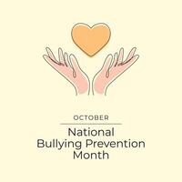 National Bullying Prevention Month design template good for celebration usage. Bullying Prevention design. Continuous line drawing. eps 10. vector