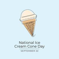 National Ice Cream Cone Day design template good for celebration usage. Ice Cream Cone Day design. Continuous line drawing. eps 10. vector