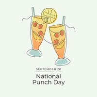 National Punch Day. Line art design. Punch drink template design. Good for celebration template usage. Continuous line. eps 10. vector