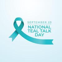 Teal Talk Day design template good for celebration usage. Teal Talk Day design. Design ribbon. Flat design. eps 10. vector
